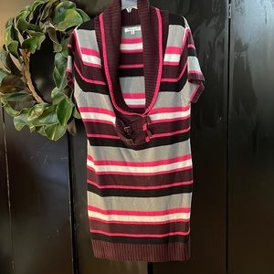 Extra touch 2x striped sweater dress